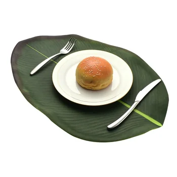 

Kitchen Banana Leaf Placemat Hot Stand Eva Non-Slip Table Mat Heat Insulation Coaster Placemat For Party Tableware Decoration