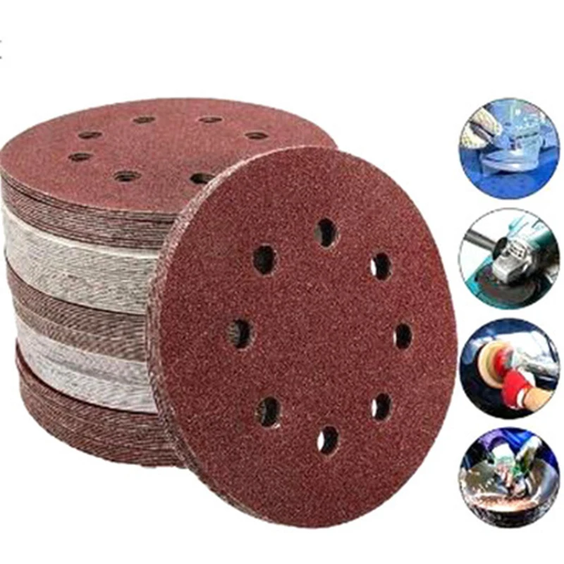 100pcs Variety Of Sizes Mix Sanding Sandpaper Sandpaper Round Shape Sanding Discs Hook Loop