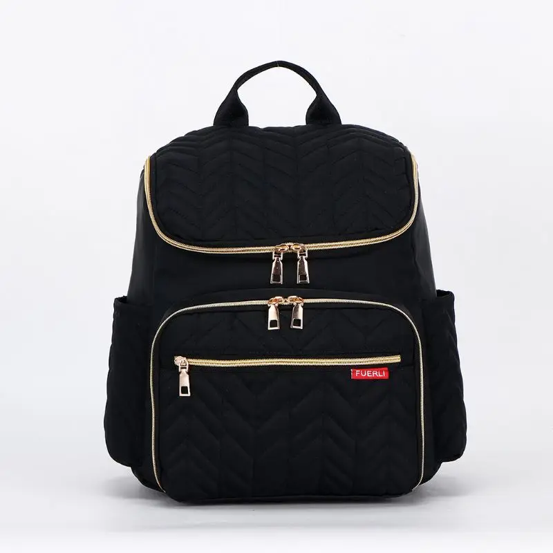 Black and Gold Сумка для детских подгузников для беременных, многофункциональные сумки для мам, дорожный рюкзак с пеленальной подкладкой - Цвет: Black and Gold