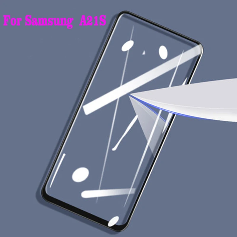 Закаленное 3d-стекло из алюминия для Samsung Galaxy A21S полное покрытие экрана Защитная