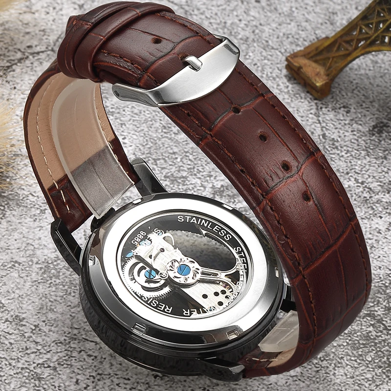 Retro-Bronze-SHENHUA-Men-Automatic-Mechanical-Clock-Transparent-Troubillon-Dial-Genuine-Leather-Watch-Relogio-Masculino (5)