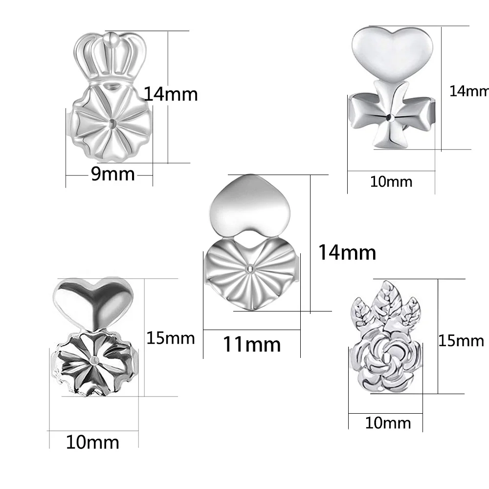 Earring Backs Support Butterfly Earring Lifts Fits all Post Earrings Silver  Color Earrings Jewelry Accessories