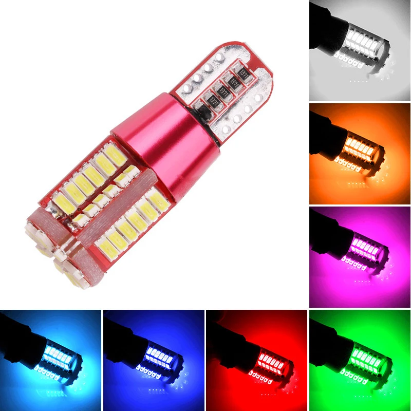 

2pcs Auto T10 T15 W5W 57 SMD 3014 LED Canbus No Error Car Marker Light Parking Lamp 57smd Motor Wedge Bulb White Red Blue Yellow