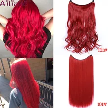 AILIADE не Клип В Halo волосы для наращивания невидимая проволока Secret Fish Line шиньоны шелковистые прямые или волнистые настоящие натуральные синтетические