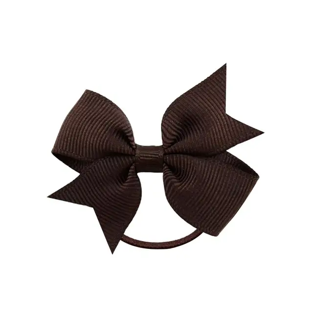 1Pcs Novelty Small Mini Solid Baby Elastic Rubber band Head rope Ribbow Bow Tie For Girls Headwear Hair Accessories 3