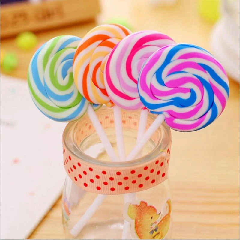 

30Pcs/Lot Lollipop Rubber Ribbing Erasers for Kids Lovely Creative Stationery Gift