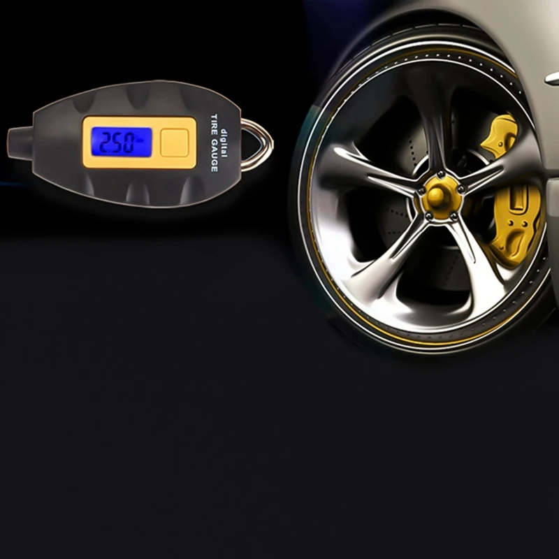 Светодиодный индикатор давления воздуха в шинах с подсветкой, цифровой инструмент для транспортного средства, мотоцикла, автомобиля 3-100 фунтов/кв. дюйм