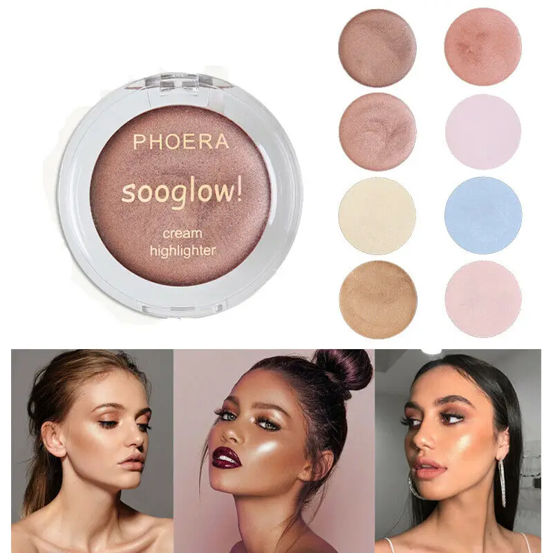 

Facial Makeup Glitter Eyeshadow Palette Shimmer Highlighter High Gloss Body Face Contour Brighten Bronzer Cream Cosmetic