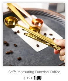 Soffe, ложка для кофе из нержавеющей стали, совок, порошок для уплотнения, зажим, измерительная функция, ложка для чайного порошка, кухонные принадлежности