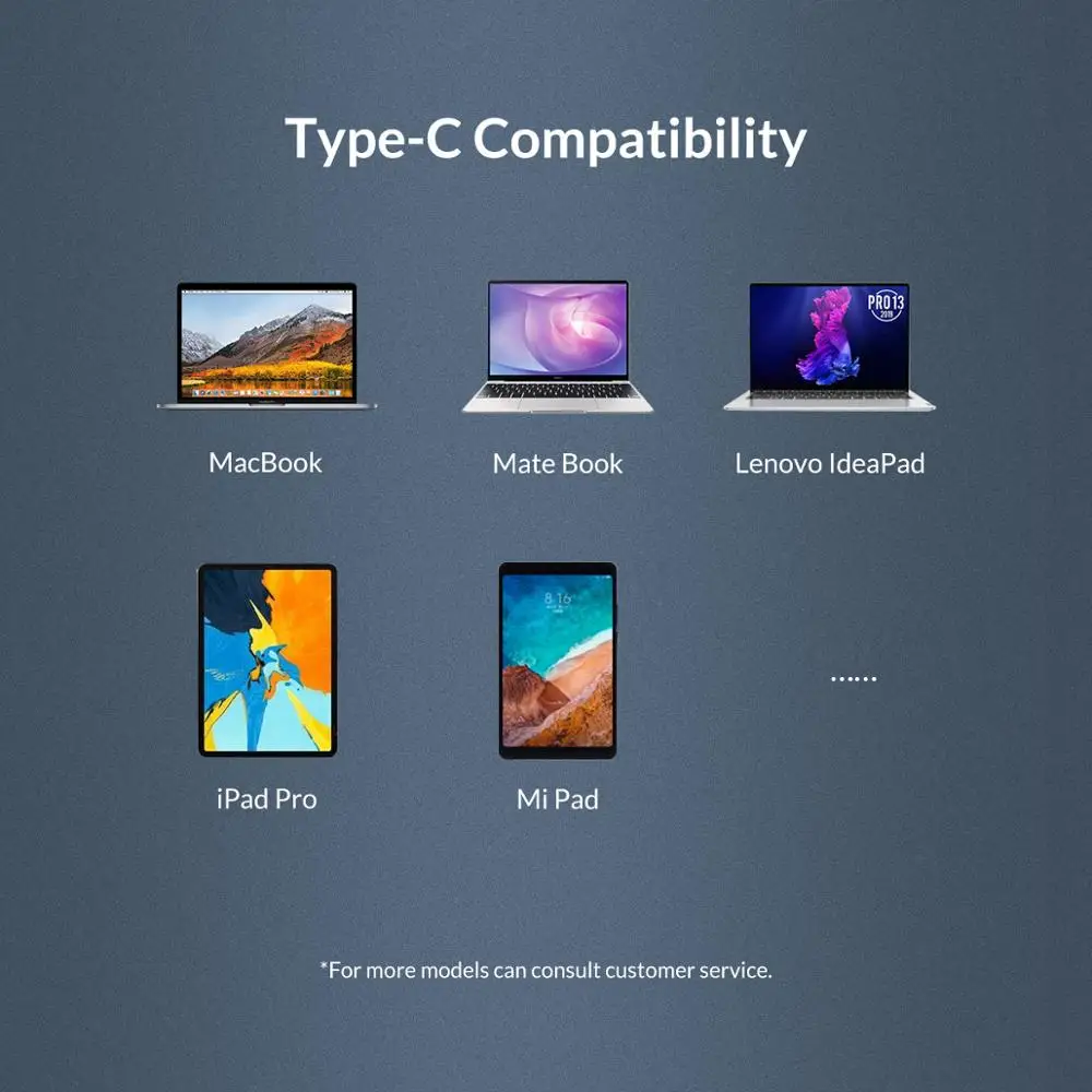 ORICO Type C к RJ45 алюминиевый Ethernet Lan адаптер USB2.0/3 0 Gigabit Network Card10/100/1000 Мбит/с для MacBook Pro