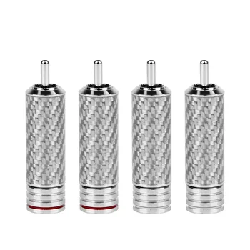 

RCA Acoustics Connectors Rhodium Plated Copper Carbon Fiber CMC Socket RCA Speaker Terminal Hifi Audio Adapter RCA Cables Plugs