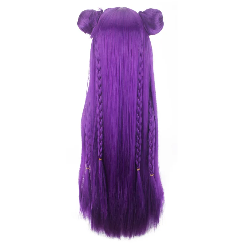  wig Game Character LOL K/DA Kaisa Cosplay Wigs 80cm Long Purple KDA Heat Resistant Synthetic Hair P
