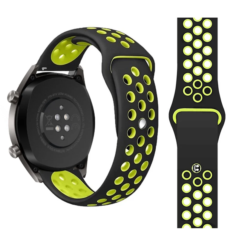 Спортивный Браслет Для huawei GT Watch Sttrap 22 мм мягкий резиновый ремешок для часов Galaxy Watch 46 мм gear S3 Amazfit 1 2 22 мм ремешки на запястье