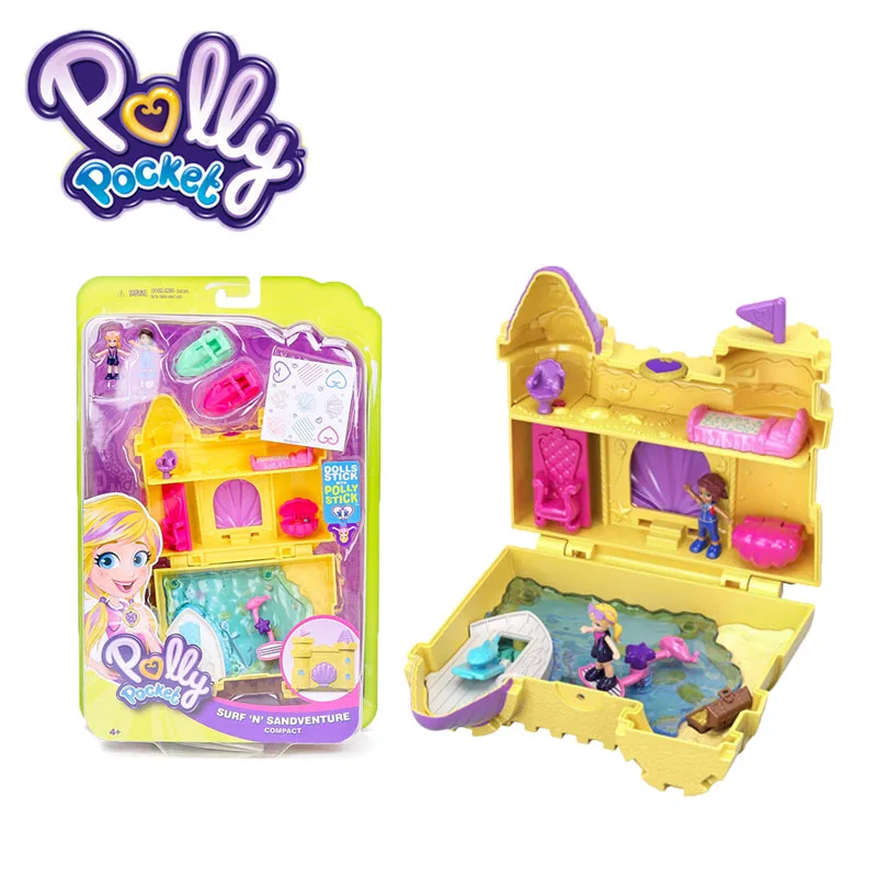 Оригинальный Карманный игровой набор Polly World Treasure Box в виде пончика пижамы для