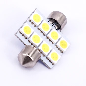

100 PCS Car Auto Interior 5050 8 LED SMD Festoon Dome 31mm Light LED Licence Plate Roof Car Light 12V White wholesale