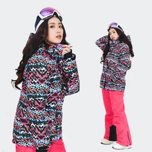 Зимняя Лыжная одежда для женщин Спорт на открытом воздухе Сноуборд костюм водонепроницаемый лыжный комплект куртка теплый ветрозащитный Terno Esqui Snow