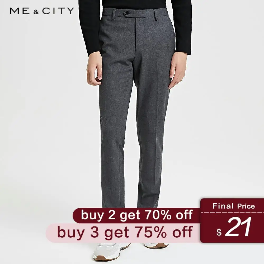 

Me&City Spring 2019 Spring Autumn Men High-quality Pants Casual Pants Suit pants Fashion Male Brand Solid Trousers