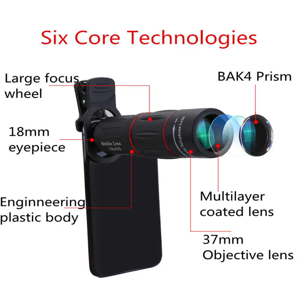 APEXEL 18X25 Monocular Zoom Telephoto Mobile Phone Lens With Tripod For Camping Tourism Portable Spotting Scope Mini Telescope 5
