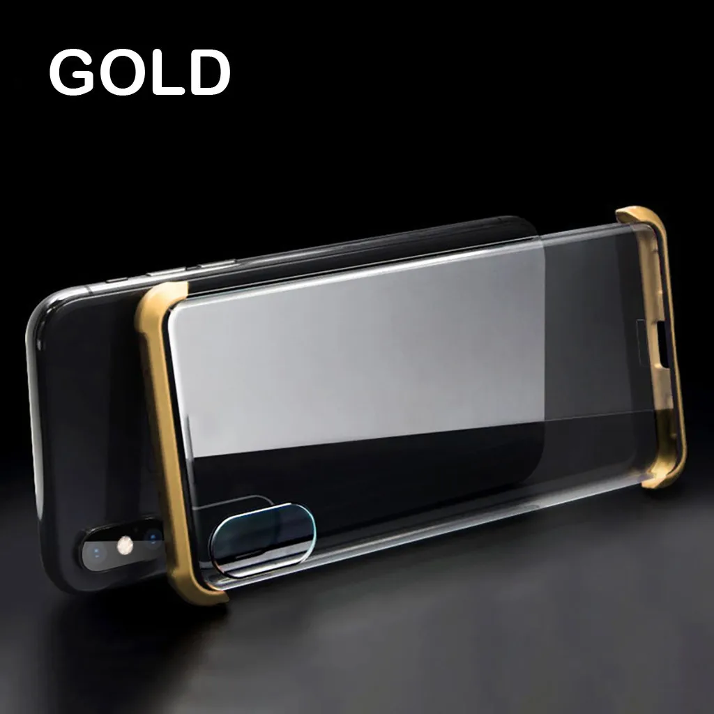 Luxury Hard Matte Cover For iPhone7P/8Plus Magnetic Adsorption & Clear Tempered Glass Back scratch-resistant Phone Case