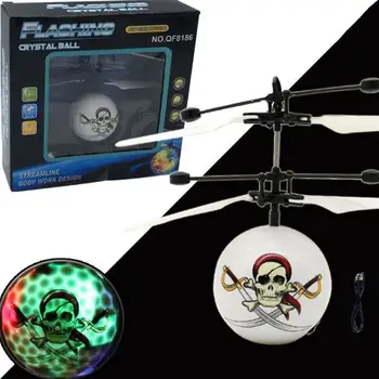 

Skull Ball Induction Aircraft Helicopter LED Suspension Flying Drone Children