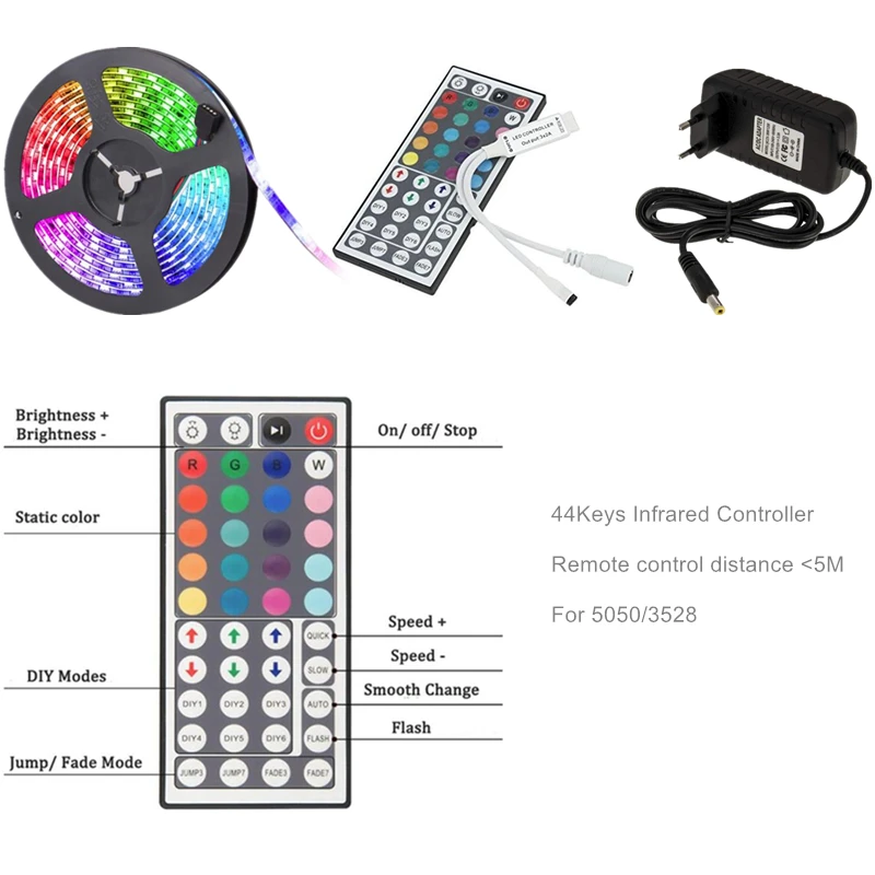 DC12V 300Led полосы приложения музыка Wi-Fi phoneSMD5050 многоцветный 5 м Пульт дистанционного управления Переключатель Гибкая световая лента декоративная подсветка