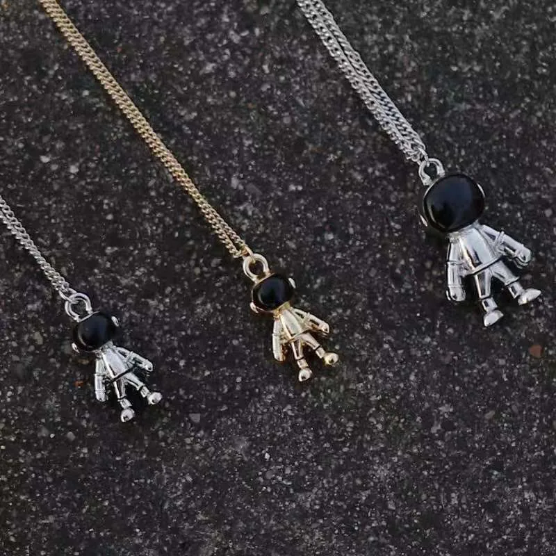 Модное ожерелье с подвеской из сплава в стиле хип-хоп с длинной цепочкой в виде космонавта, простое ожерелье для мужчин и женщин, ювелирное изделие в подарок
