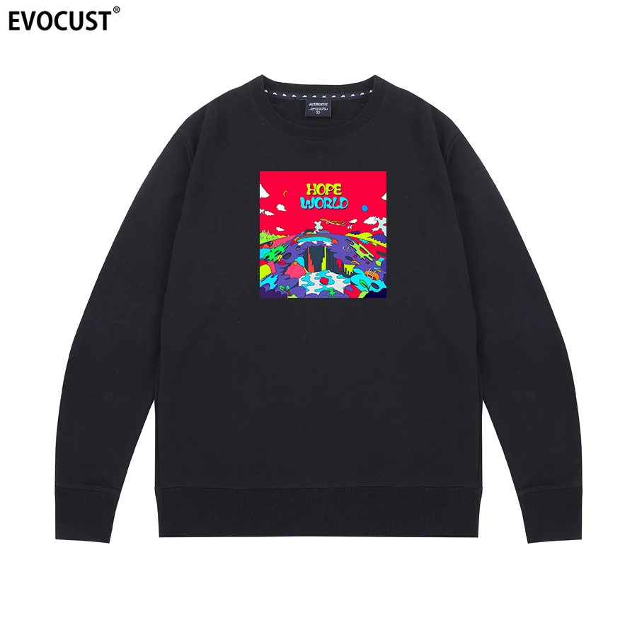 Hope World Graphic fans толстовки с капюшоном для мужчин и женщин унисекс из чесаного хлопка - Цвет: Черный