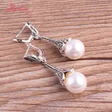 12 мм круглые каменные бусины в виде ракушки Опал Инкрустированные маркастие тибетское серебро для женщин Рождественский подарок модные Висячие серьги Huggie 1 пара