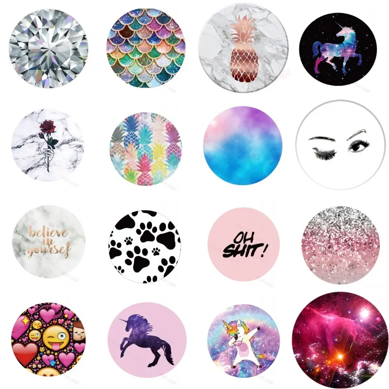 

Finger Phone Grip Holder Colorful Removable Glue Round Phone Holder Adjustable Folding Sockets Desktop Stander
