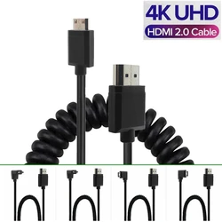 Cable de resorte elástico supersuave y fino, accesorio compatible con Mini HDTV macho, 2k, 4k, HD @ 60hz, ligero y portátil, OD 3,0mm