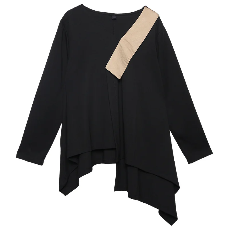 Ins Hot Asymmetric Tops Korean Ladie Tops Womens Korean Long T Shirts Harajuku Streetwear Female Oversized Tshirts SA420S30
