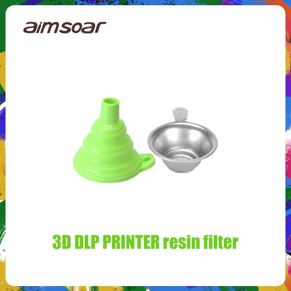 best pla filament resin liquid filter funnel Metal UV Resin Filter Cup+Silicon Funnel for ANYCUBIC Photon SLA 3D Printer 3d print clear plastic