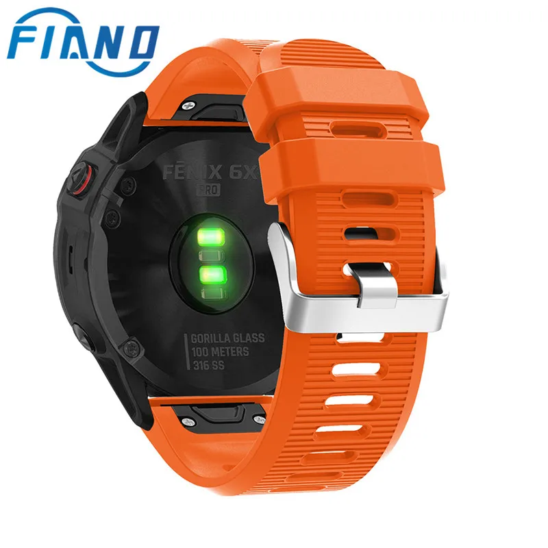 

Silica gel strap for Garmin watch band 22 mm watch strap Garmin Fenix 6x stainless steel watchband