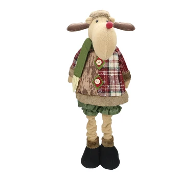 

1PCS Christmas Dolls Xmas Tree Decor New Year Ornament Reindeer Standing Doll Decoration Craft Merry Christmas Kids Gift