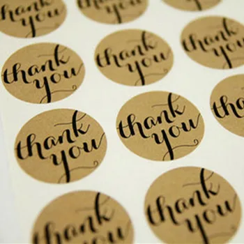 

1 Sheet 3.5cm THANK YOU Circle Design Kraft Sticker Paper Labels Seal Stickers Cooking Bread Coffee Kraft Paper Seals