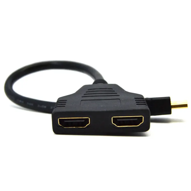 

HDMI Male to 2 HDMI Female 1 in 2 out Splitter Black Cable Adapter Converter OUJ99