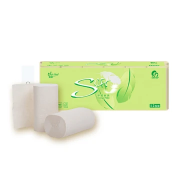 

12pcs Roll Paper Wood Table Kitchen Roll Paper Thickened Toilet Paper Household Soft Paper
