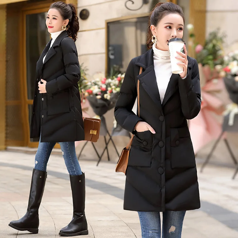 

Cool Solid Color Versatile Slimming by Age Elegant Fashion 2019 Autumn And Winter New Style Cotton-padded Clothes/Cotton Coat
