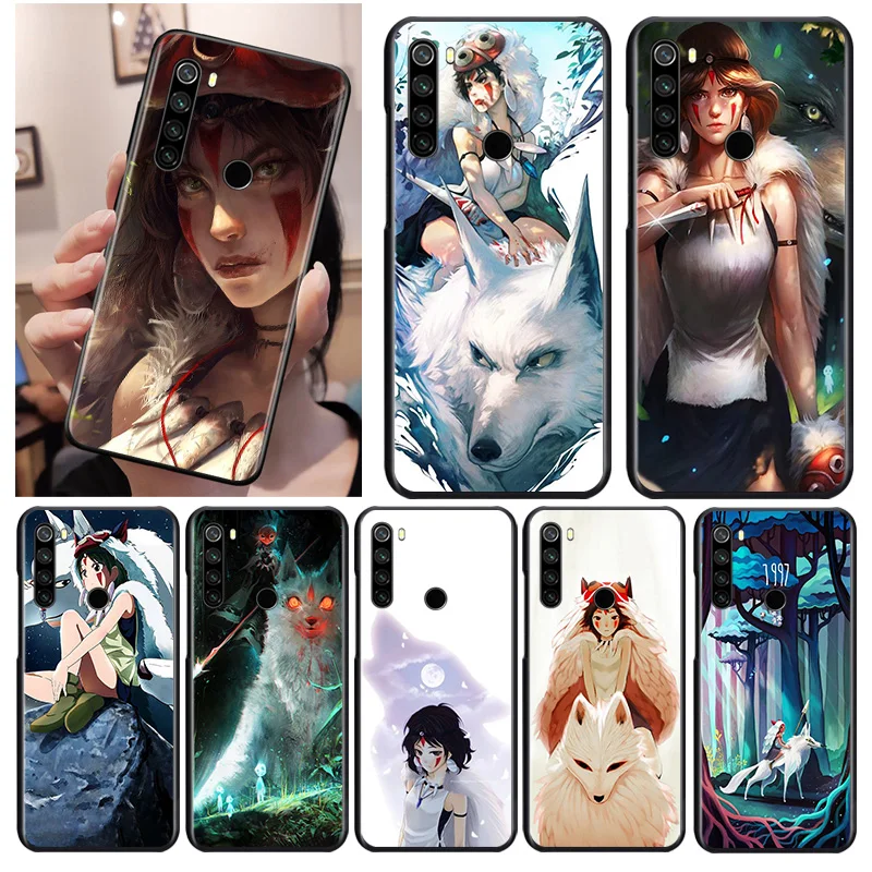 

Anime Princess Mononoke Black Cover For Xiaomi Redmi Note 9 9S 8T 8 7 6 5A 5 4X 4 Pro Max Soft Phone Case