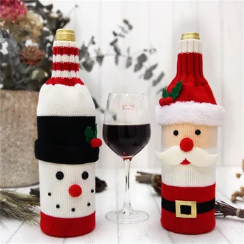 

Wine Cover Bottle Bags Christmas Dinner Party Table Decorations for Home Santa Claus Gift New Year Party Supplies