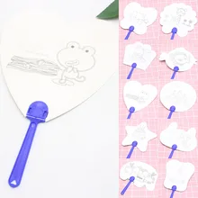 Горячая 5 шт. DIY бумажный вентилятор белый инструмент для рисования художественная живопись прочный для детей NDS
