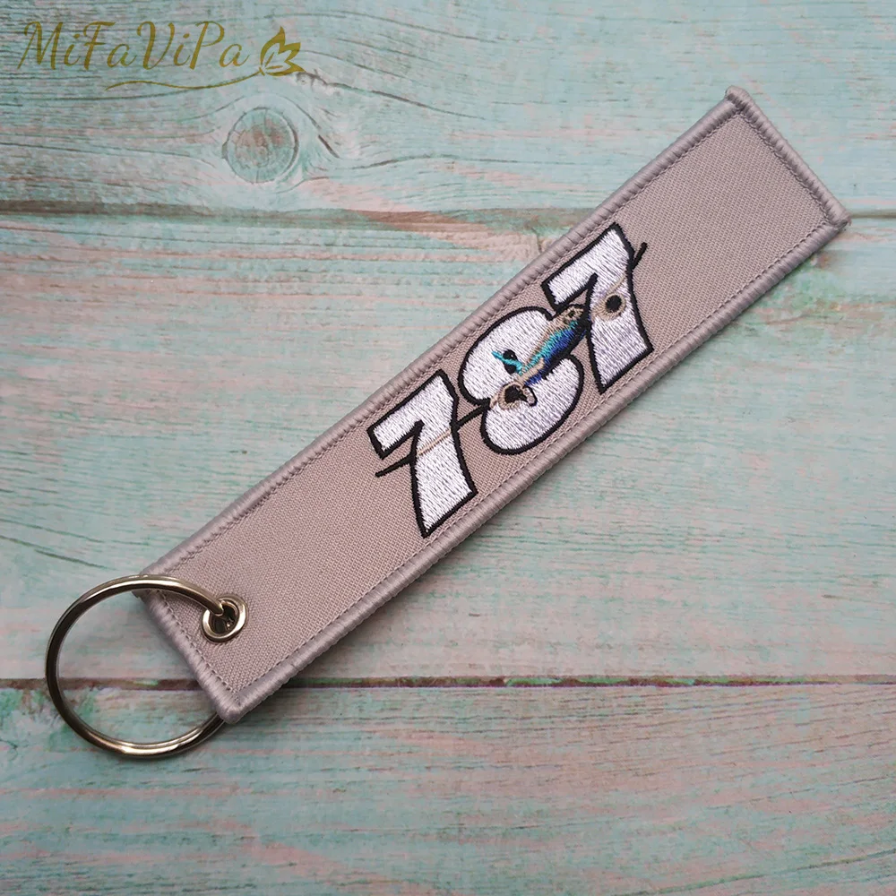 MiFaViPa Boeing 787 747 Gold Keychain Fashion Trinket Strap Embroidery Aviation AIRBUS A350 Key Chain for Men Gift Luggage Tag | Украшения