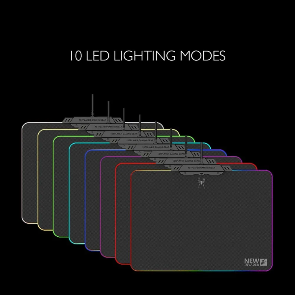 1 stплеер красочный красный-зеленый-синий светодиод Освещение Коврик для мыши Противоскользящий ноутбук ПК коврик для мышки для оптическая лазерная мышка игровой коврик для мыши
