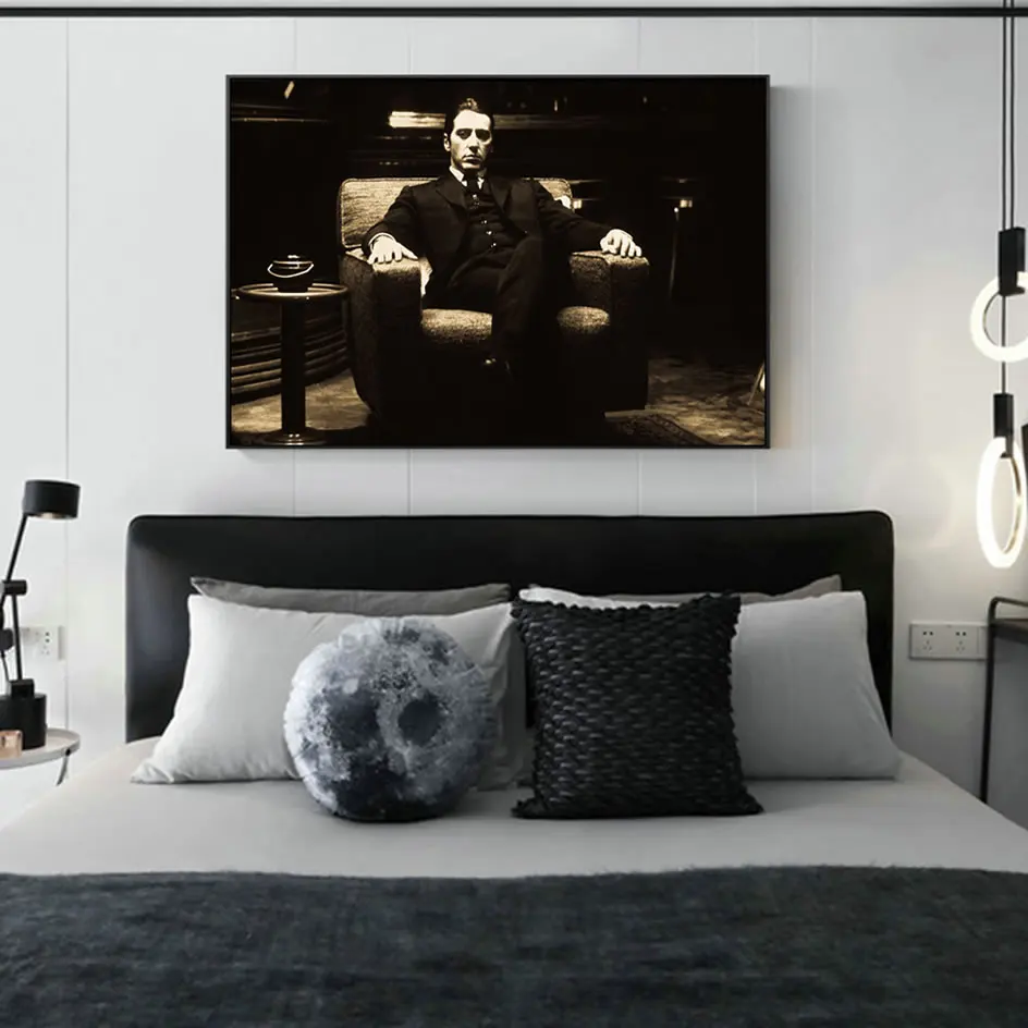Godfather Al Pacino винтажные настенные плакаты и принты, черный и белый Крестный отец, холст, художественные картины для гостиной