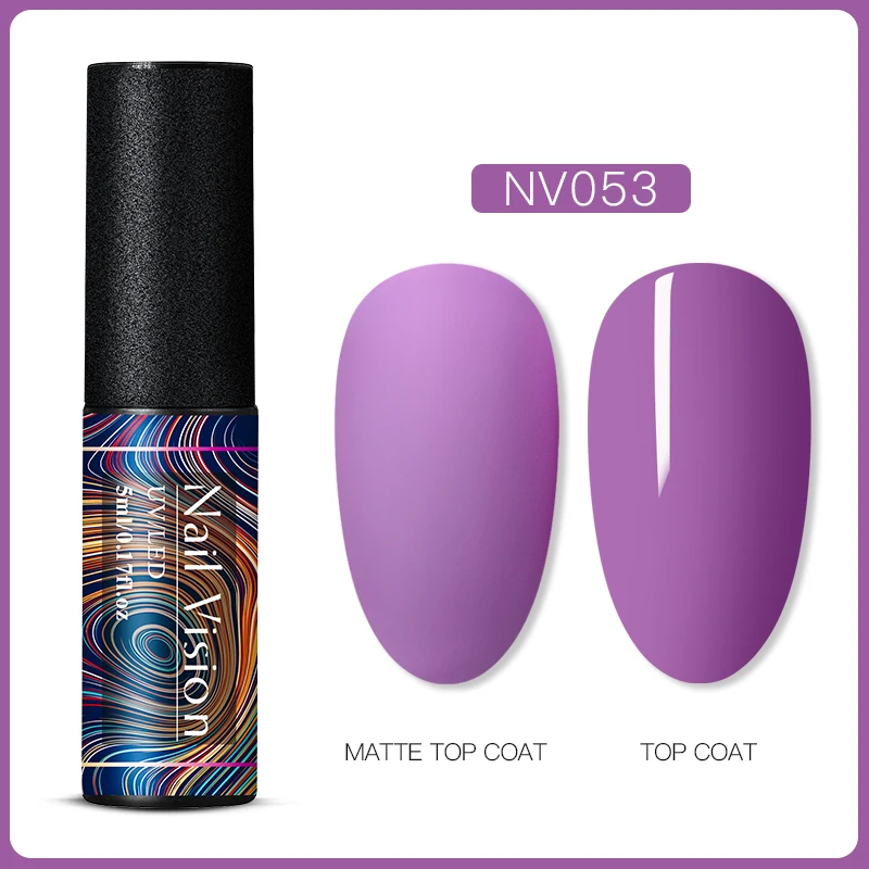 Nail Vision 5 мл розовый фиолетовый Цветной Гель-лак для ногтей матовое верхнее покрытие полуперманентный Маникюр замачиваемый УФ лак для ногтей - Цвет: HHS06648