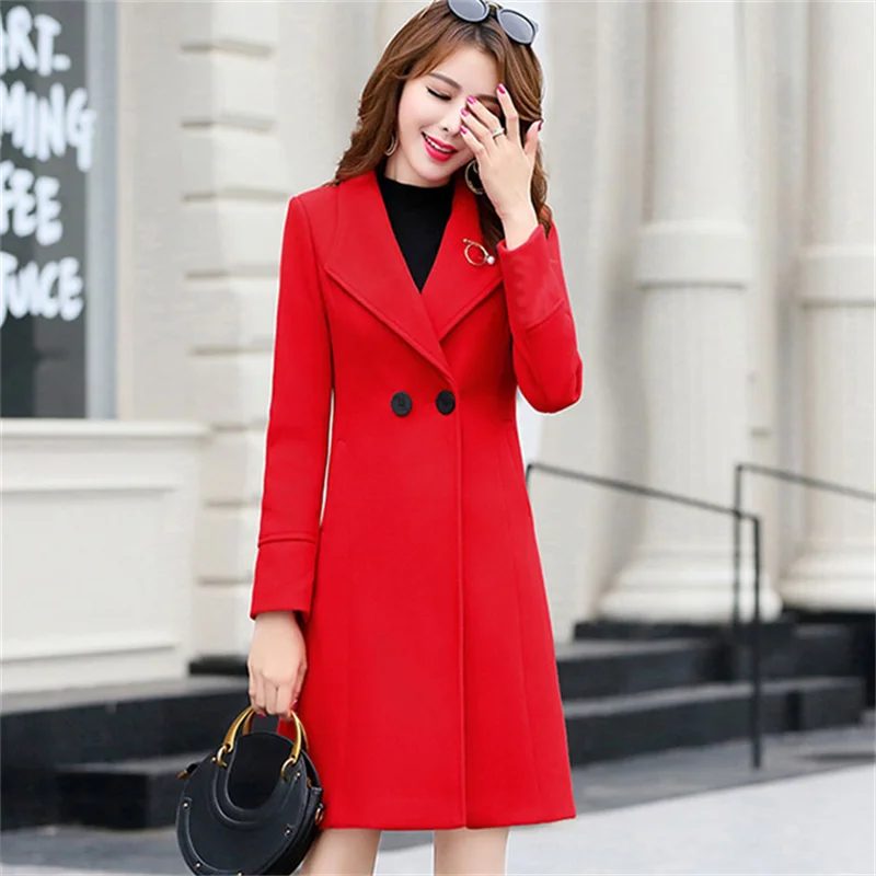 2020 Winter Clothes Warm Long Wool Coat Women Coat Korean Autumn Woolen ...