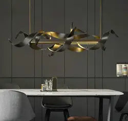 Plafonnier LED suspendu au design nordique de luxe, éclairage d'intérieur, luminaire décoratif de plafond, idéal pour un restaurant, un loft ou un bar 