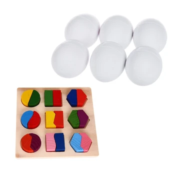 

2 Set Educational Toy for Baby Child Kit: 1 Set Smart Capsule Egg Todlers/Baby Children Study Color Shape Match Toy & 1 Set Wood
