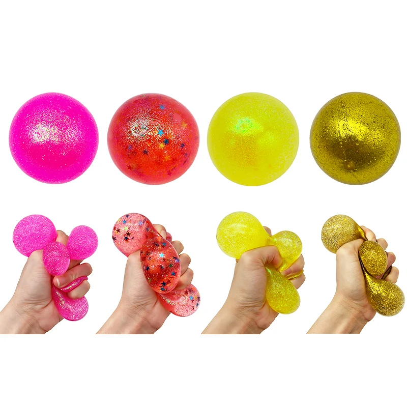 9pcs bolas de estrés juguetes apretando los juguetes de la bola de descompresión pegajosa 
