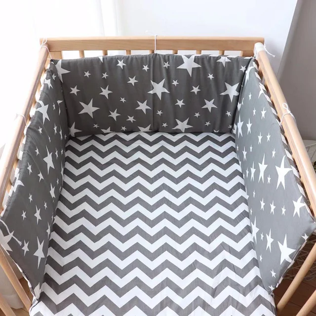 $US $16.26  Nordic Baby Bed Bumpers For Newborns Thicken Star Crib Protector Cotton Infant Cot Around Cushion R